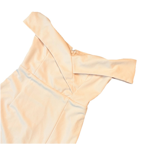 NWT Lulus Song of Love Blush Pink Maxi Dress Sz:M Off the Shoulder Side Slit - Picture 13 of 13